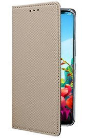 Кожени калъфи Кожени калъфи за LG Кожен калъф тефтер и стойка Magnetic FLEXI Book Style за LG K40s златист 